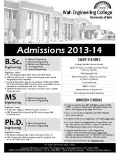 Wah Engineering College University of Wah Admissions[removed]B.Sc. Engineering