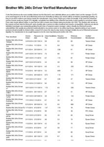 Brother Mfc 240c Driver Verified Manufacturer A info that introduces the most suitable attained tool for Microsoft, most definitely allows you to online check out the manager. For PC to be used happens to be the most eff
