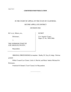 Filed[removed]CERTIFIED FOR PUBLICATION IN THE COURT OF APPEAL OF THE STATE OF CALIFORNIA SECOND APPELLATE DISTRICT