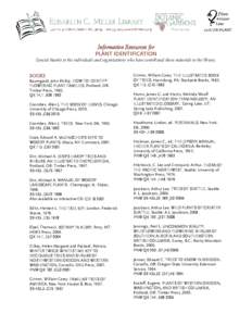 206-UW-PLANT  Information Resources for PLANT IDENTIFICATION Special thanks to the individuals and organizations who have contributed these materials to the library. BOOKS