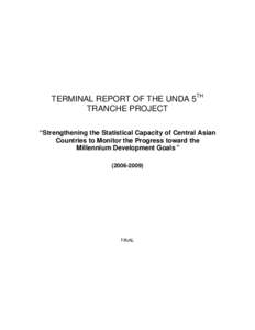 TERMINAL REPORT OF THE UNDA 5TH TRANCHE PROJECT