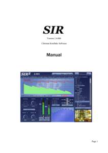 SIR Version[removed]Christian Knufinke Software Manual