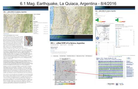 6.1 Mag. Earthquake, La Quiaca, Argentina   