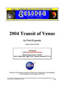 2004 Transit of Venus by Fred Espenak Printable version by JP GODARD