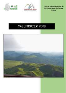 Comité Départemental de Cyclotourisme du Puy de Dôme CALENDRIER 2018