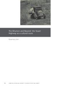 The Bitumen and Beyond: the Stuart Highway as a cultural route Rosemary Kerr 74