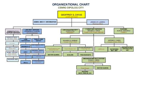 ORGANIZATIONAL CHART CENRO DIPOLOG CITY GEOFFREY S. ZAYAS CENR OFFICER ADMIN. AIDE IV / INFORMATION