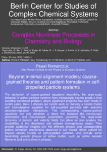 Max Planck Institute for the Physics of Complex Systems / Nature / Thielplatz / Self-propelled particles / Liquid crystal / Matter / Science / Max Planck Society