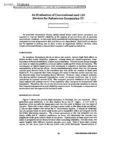 DOCID: [removed]f]pproved for reiease by NSA on[removed] , Transparency Case# 6385;;] An Evaluation of Conventional and LDD Devices for Submicron Geometries (U) STATUTORILY EXEMPT