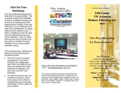 Kick the Tires Workshop: Polk County UW-Extension Business Education Services