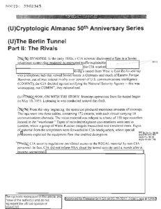 DOCID: [removed]U)Cryptologic Almanac 50 th Anniversary Series