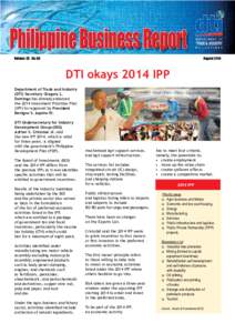 August[removed]Volume 25 No. 08 DTI okays 2014 IPP Department of Trade and Industry