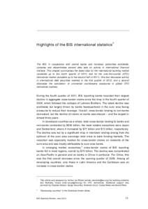 Highlights of the BIS international statistics - BIS Quarterly Review, part 2, June 2012