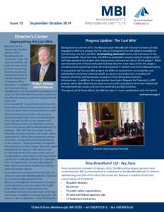 Issue 13  September-October 2014 Director’s Corner