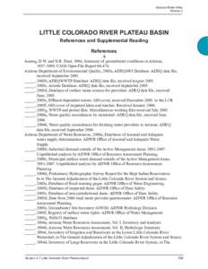 Arizona Water Atlas Volume 2 LITTLE COLORADO RIVER PLATEAU BASIN References and Supplemental Reading References