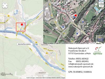 Bahnhof Gemünden  Naturpark Spessart e.V. Frankfurter StraßeGemünden a.Main Telefon: 