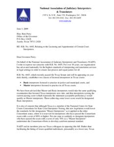 National Association of Judiciary Interpreters & Translators 1707 L St. N.W., Suite 570, Washington, D.C[removed]Tel: [removed] · Fax: [removed] · www.najit.org