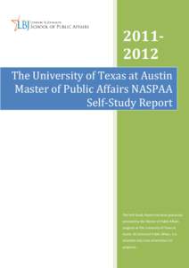 The University of Texas at Austin Master of Public Affairs NASPAA Self-Study Report