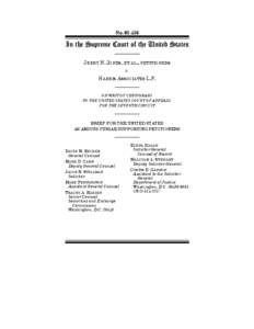 Brief for the United States as Amicus Curiae Supporting Petitioners: Jerry N. Jones, et al., Petitioners v. Harris Associates L.P.