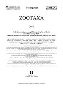 Verified non-indigenous amphibians and reptiles in Florida from 1863 through 2010: Outlining the invasion process and identifying invasion pathways and stages