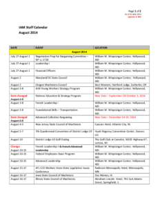 Page 1 of 2  As of 25-AUG-2014 Updates in RED  IAM Staff Calendar