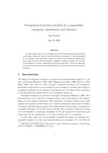 Categorical structures enriched in a quantaloid: categories, distributors and functors Isar Stubbe∗ May 10, 2004  Abstract