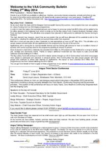 Welcome to the VAA Community Bulletin Friday 2nd May 2014 Page 1 of 3  PRS Foundation – Women Make Music