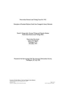 Desorption of Residual Ethylene Oxide from Fumigated Library Materials