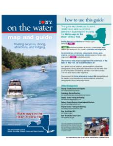 on the water map and guide Boating services, dining, attractions, and lodging.  how to use this guide