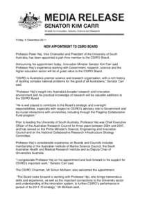 Media Release template - Minister Carr