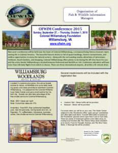 Organization of Fish & Wildlife Information Managers OFWIM Conference 2015