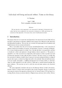 Individual well-being and social welfare : Notes on the theory