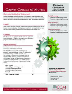 County College of Morris  Electronics Certificate of Achievement