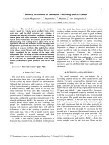 1  Sensory evaluation of boar taint – training and attributes Claudi-Magnussen C. 1, Bejerholm C. 1, Meinert L.1 and Tørngren M.A. 1 1