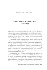 [ CH A P T E R T H I RT E E N ]  A YEAR OF ADJUSTMENTS 1838–1839  T