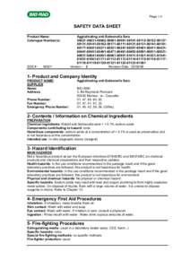 Page 1/4  SAFETY DATA SHEET Product Name: Catalogue Number(s):