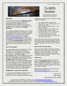 Vol. I No. 1 – October 11, 2007  The MWN Newsletter All the Weather You Need for Memphis and the Mid-South