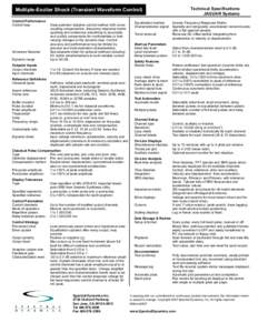 Technical Specifications JAGUAR Systems Multiple-Exciter Shock (Transient Waveform Control) Control Performance Control loop