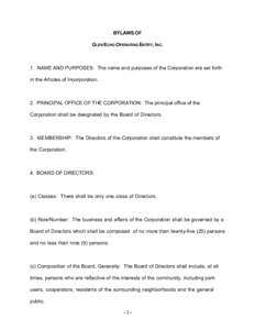 BYLAWS OF GLEN ECHO OPERATING ENTITY, INC. 1. NAME AND PURPOSES: The name and purposes of the Corporation are set forth in the Articles of Incorporation.