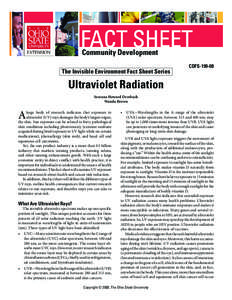 Community Development The Invisible Environment Fact Sheet Series CDFS[removed]Ultraviolet Radiation