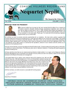 COASTAL VILLAGES REGION FUND  Neqsurtet Nepiit “The Sound of the Fishermen” Fall 2006