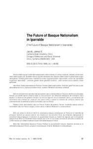 The Future of Basque Nationalism in Iparralde (The Future of Basque Nationalism in Iparralde)