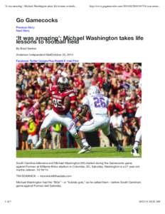 ‘It was amazing’: Michael Washington takes life lessons to footb...  http://www.gogamecocks.com[removed][removed]it-was-amaz... Go Gamecocks Previous Story