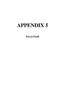 APPENDIX 5 Fat in Food Student Worksheet How Much Fat is in These Foods? The following are commonly eaten foods. Try to guess how many teaspoons of fat are in these