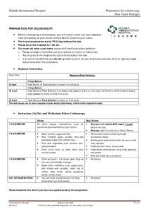 Matilda International Hospital  Preparation for colonoscopy (Fast Track Package)  PREPARATION FOR COLONOSCOPY