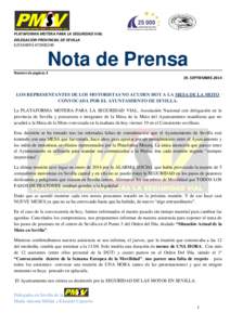 PLATAFORMA MOTERA PARA LA SEGURIDAD VIAL DELEGACION PROVINCIAL DE SEVILLA[removed][removed]Nota de Prensa Numero de paginas 3