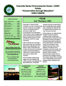 Charlotte Harbor Environmental Center—CHEC Points “Conservation through Education” CHEC POINTS  FROM