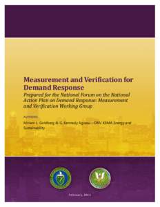 Measurement and Verification for Demand Response