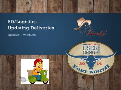 SD/Logistics Updating Deliveries Sigrid Kok | Winshuttle Introduction