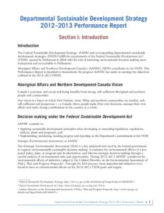 Departmental Sustainable Development Strategy 2012–2013 Performance Report